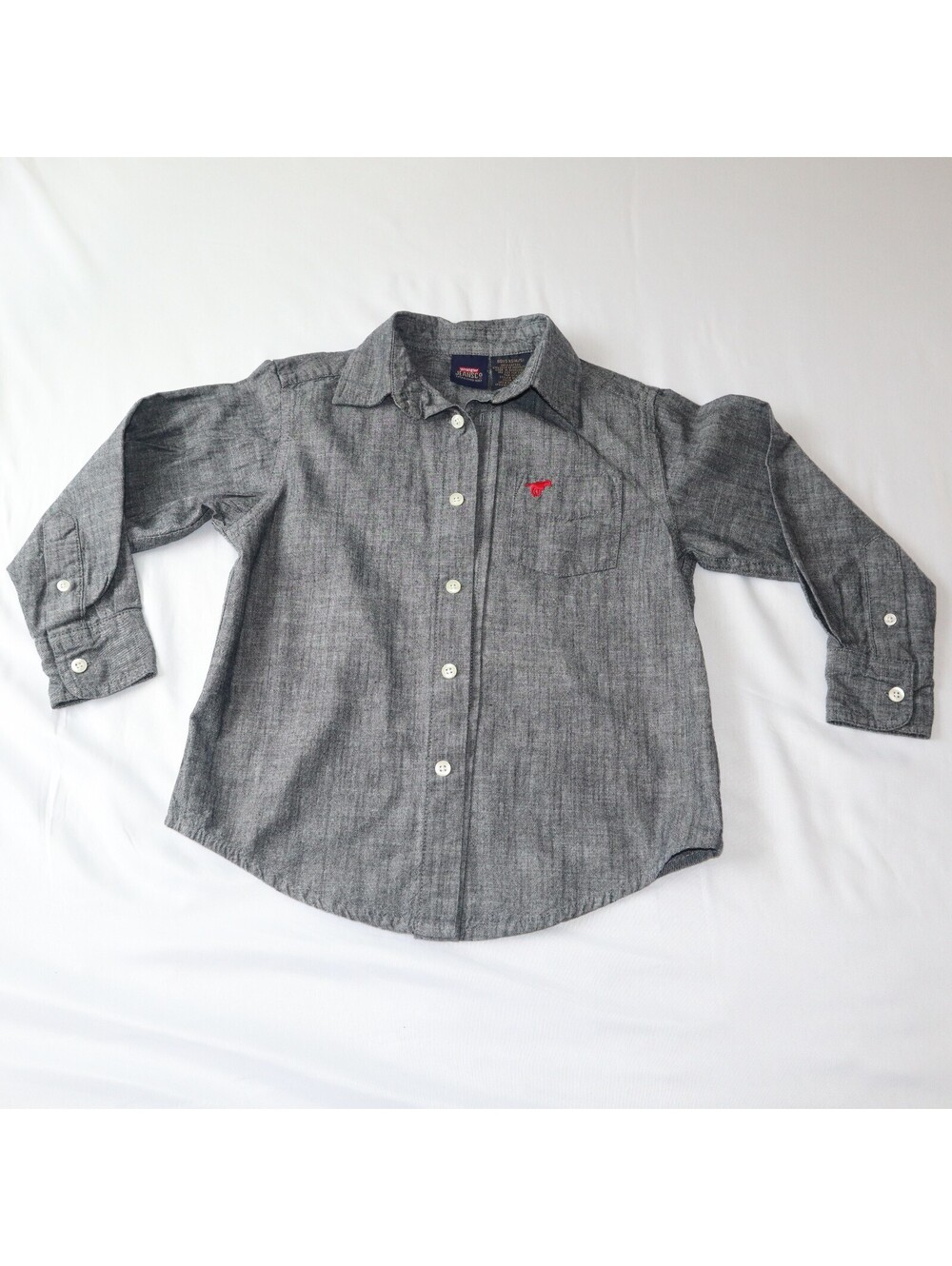Wrangler Boys Button-Up Shirt Size XS Gray